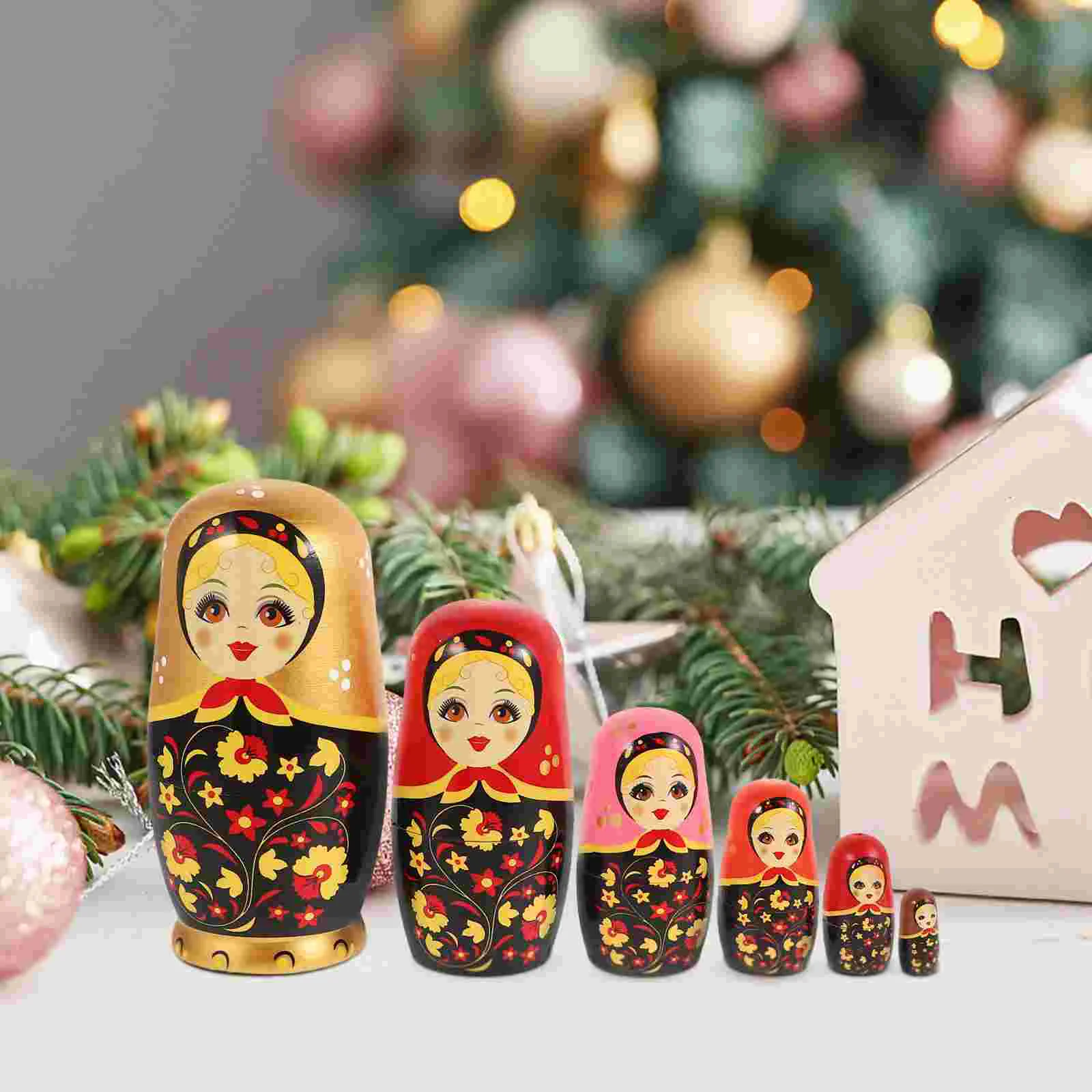 Matryoshka Toys Russian Nesting Dolls for Kid Animals Birthday Gifts Blank Children Handcrafted