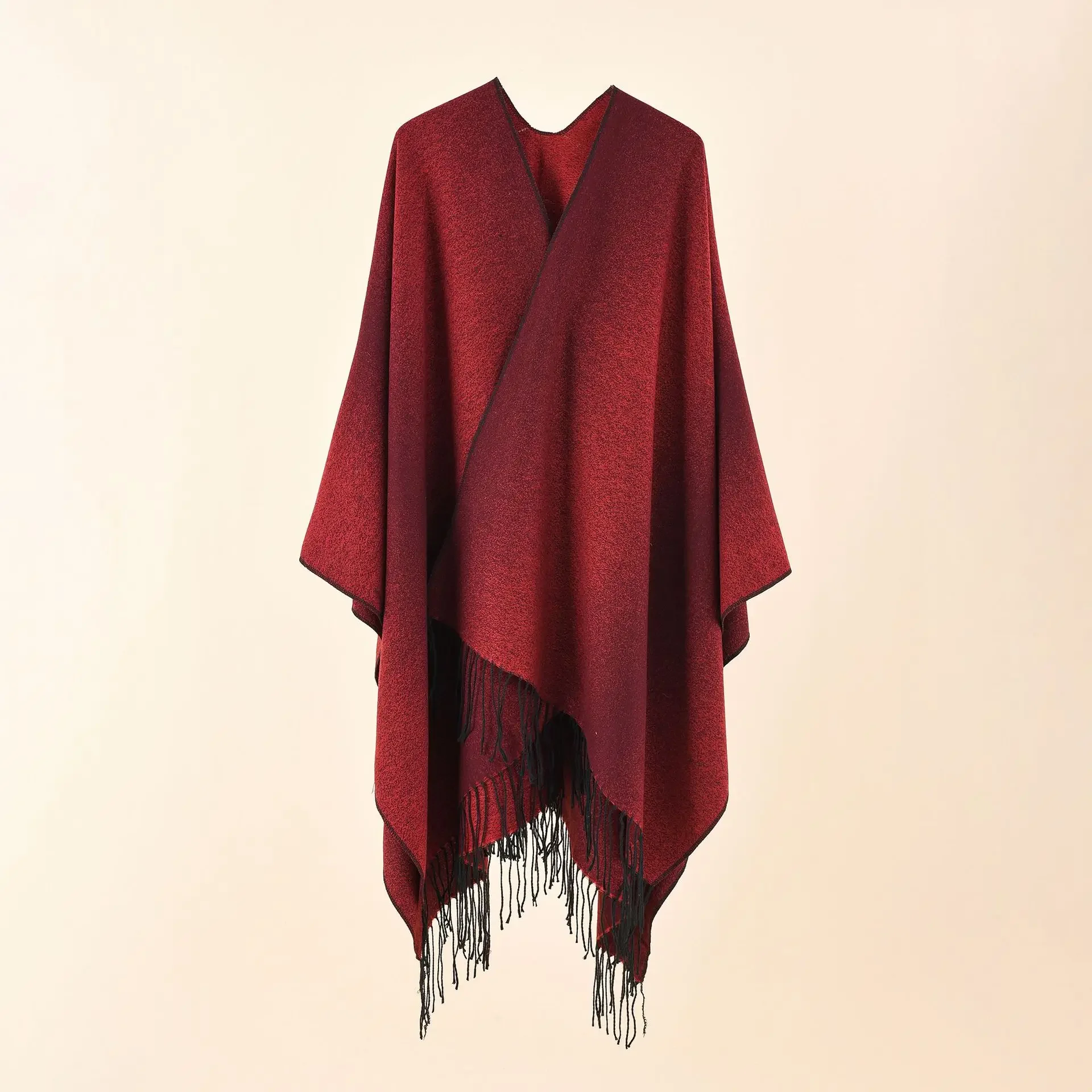 Poncho cape en cachemire pour femme, nouveau châle, écharpe, couleur jaune, solide, document nickel é, pampille, chaud, collection automne hiver 2024