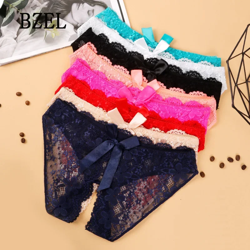 New Transparent Lingerie Perspective Female G-string Embroidered Thong Sexy Women Panties Lace Women Underwear Erotic Panties