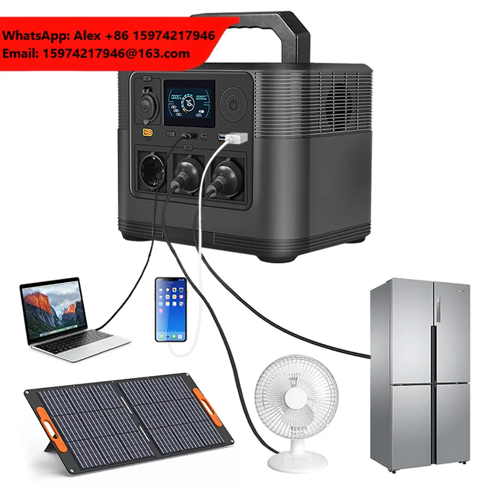 Outdoor 1200w 2000W Lifepo4 Lithium Battery Camping Solar Generator Portable Power Station All In One 24v Power Generator