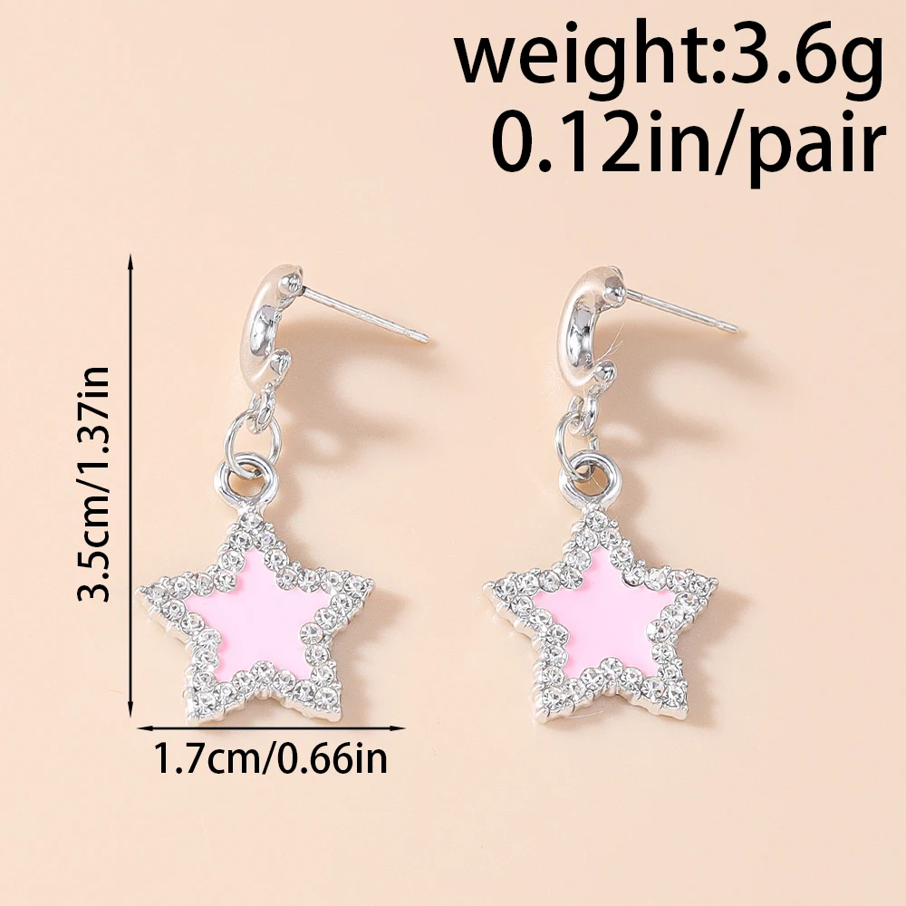 Aihua Fashion Cubic Zirconia Polaris Sterne Ohrringe Weißgoldfarben Hochzeit Party Schmuck für Frauen Kristall Stern Ohrringe – Detail 11