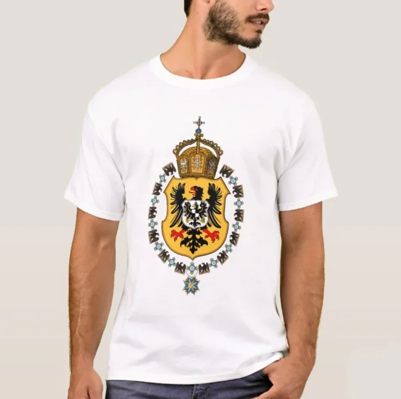 German Empire Prussia Eagle Badge Medal Printed T-Shirt 100% Cotton O-Neck Summer Short Sleeve Casual Mens T-shirt Size S-3XL