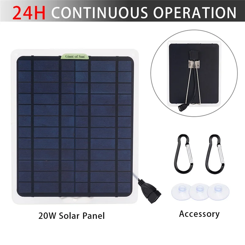 

【Today-Only!】20W Solar Panel 12V 10A Battery Controller Car Charger Outdoor Battery Supply for Vehicle Battery with OBD Plug
