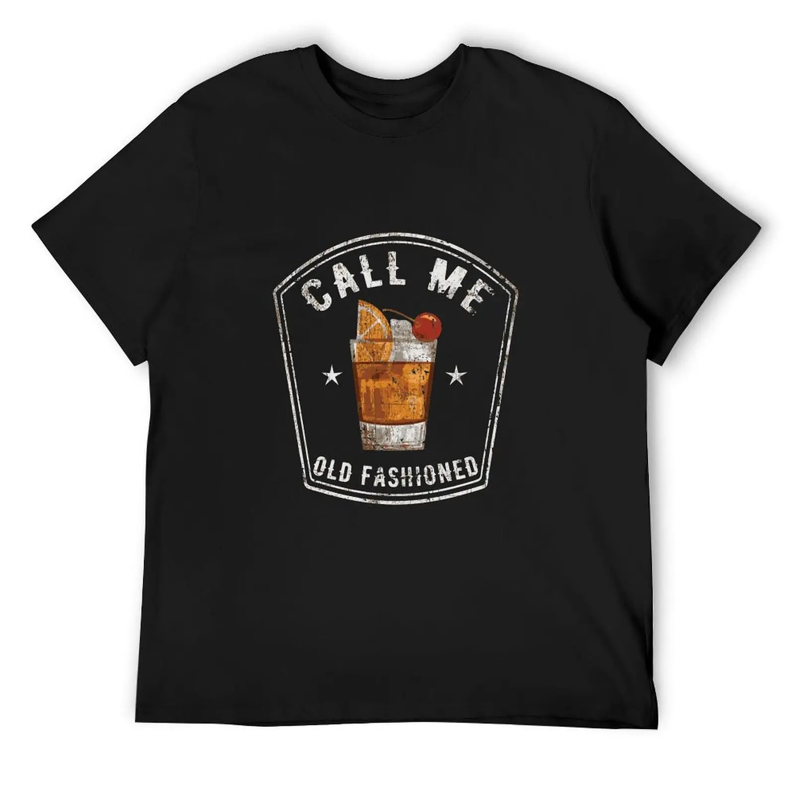 Vintage Call Me Old Fashioned Whiskey Funny Print T-Shirt kawaii clothes anime clothes men clothings