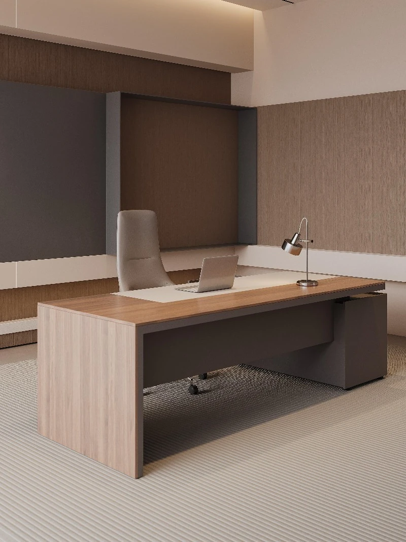 solid wood desk modern simple light luxury office  chair combination boss desk president desk