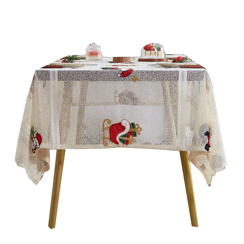 Nappe de Table à Thé Père Noël, Décoration Imprimée, Escaliers, Repas, ixde Noël, Déco Cosplay