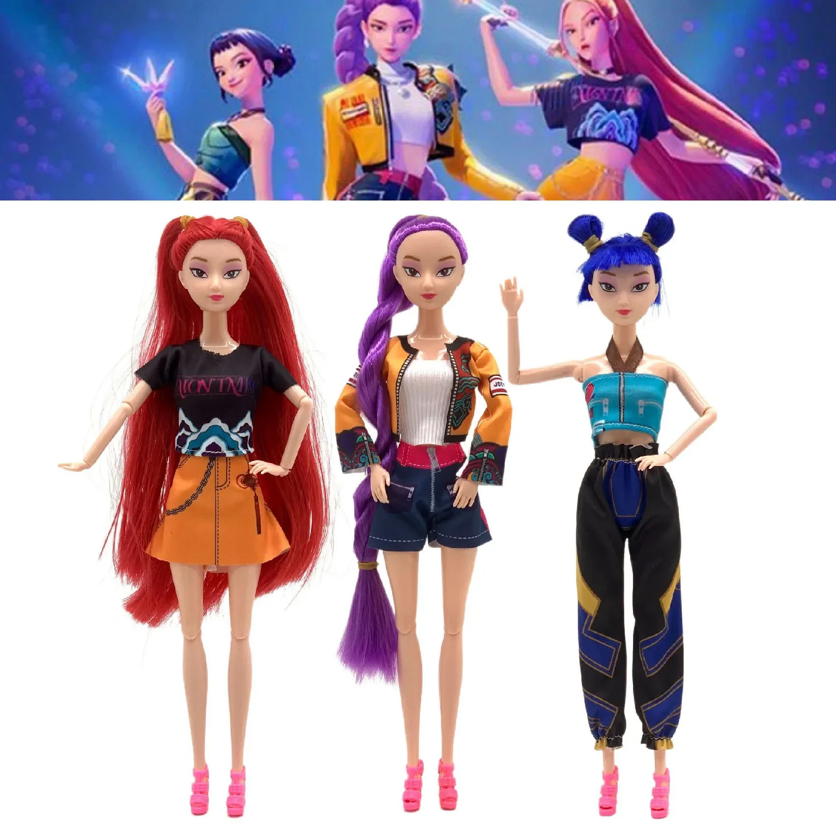 @_% Kpop Demon Hunters Action Figure K-POP Demon Slayer Vinyl Doll Rumi Zoey Mira Character vinyl figurine Fan Club Gifts_@