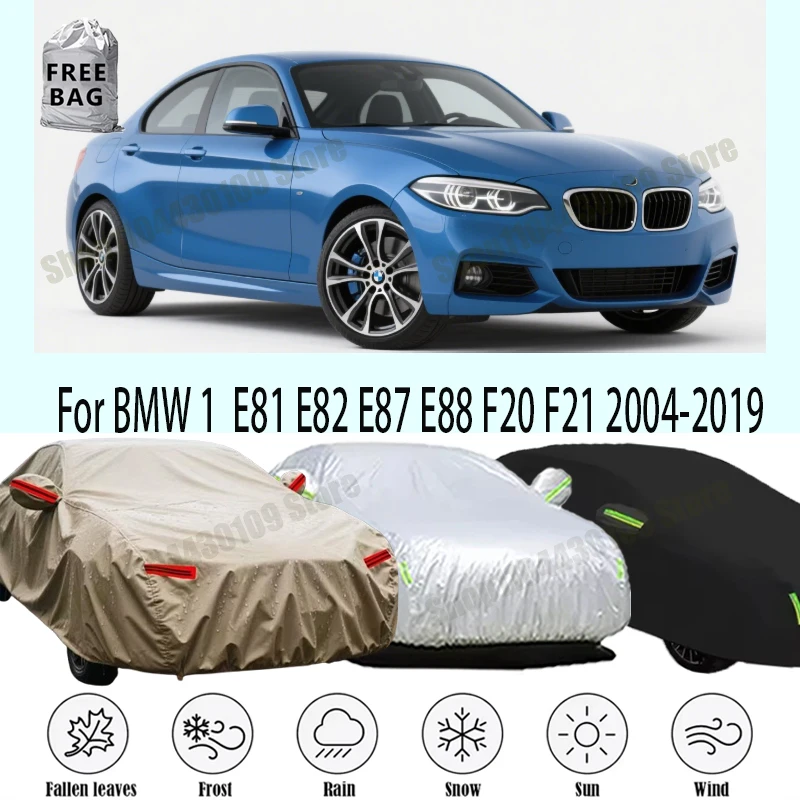 For BMW 1 Series E81 E82 E87 E88 F20 F21 Car Cover Waterproof All Weather Outdoor Full Car Sun Protection Cover
