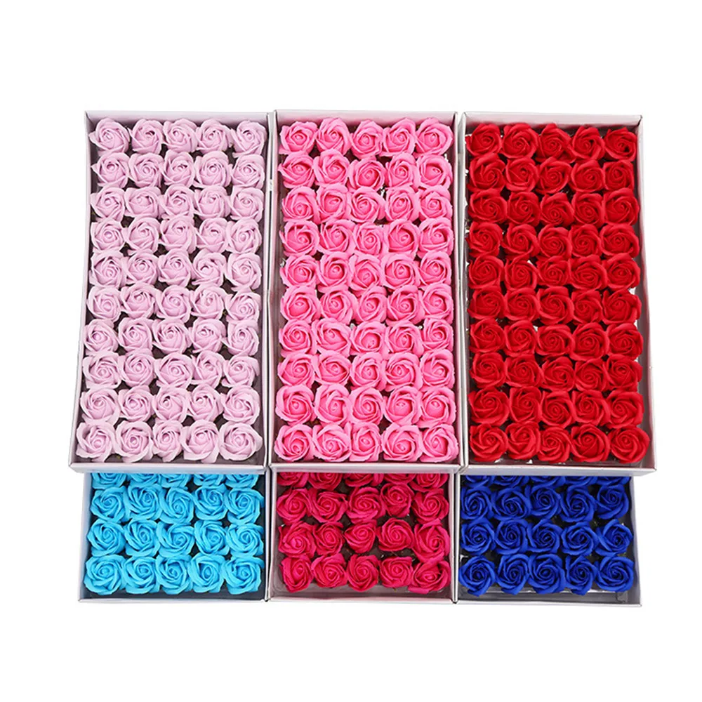 Three-layer rose soap flowers festival flower shop bag bouquet material flower simulation flower wedding supplies 50/PCS