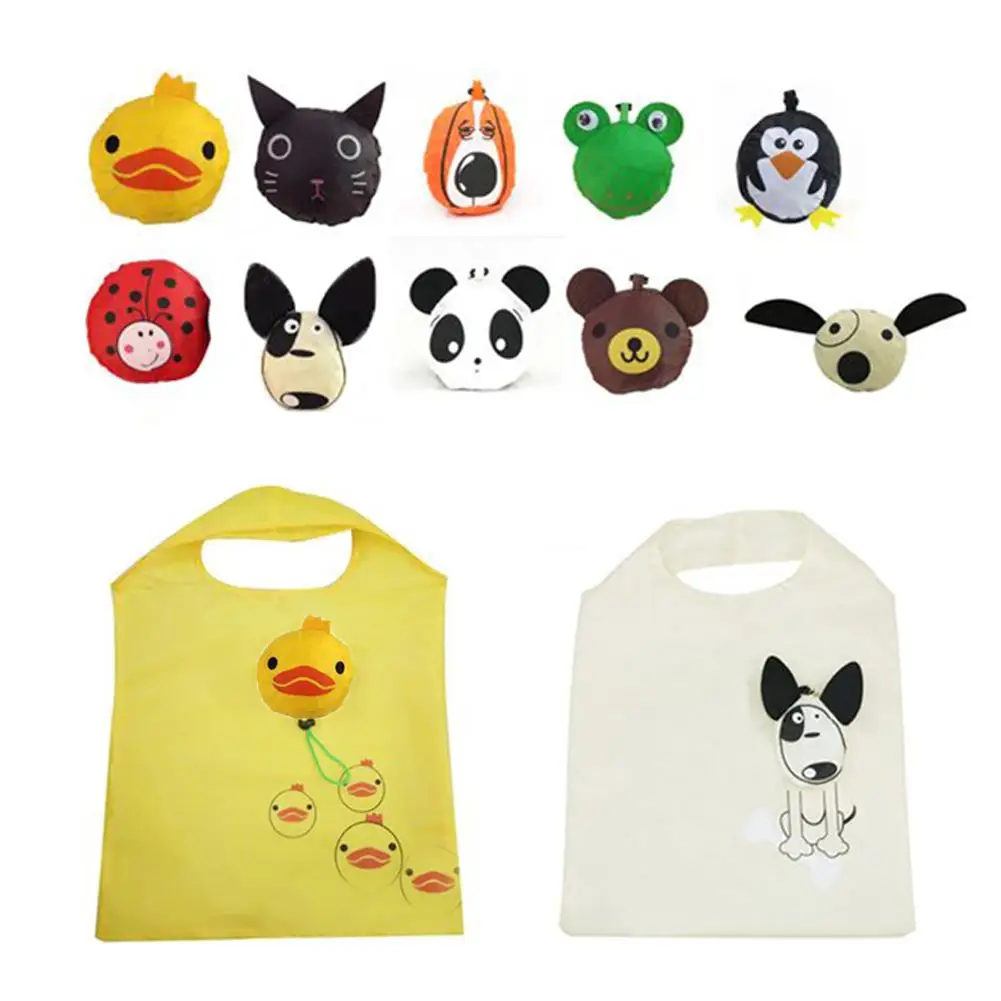 

Cute Portable Dog Shopping Bag Useful Foldable Reusable Handbag Cartoon Eco Tote Bag Fashion Travel Grocery Shoulder Bag