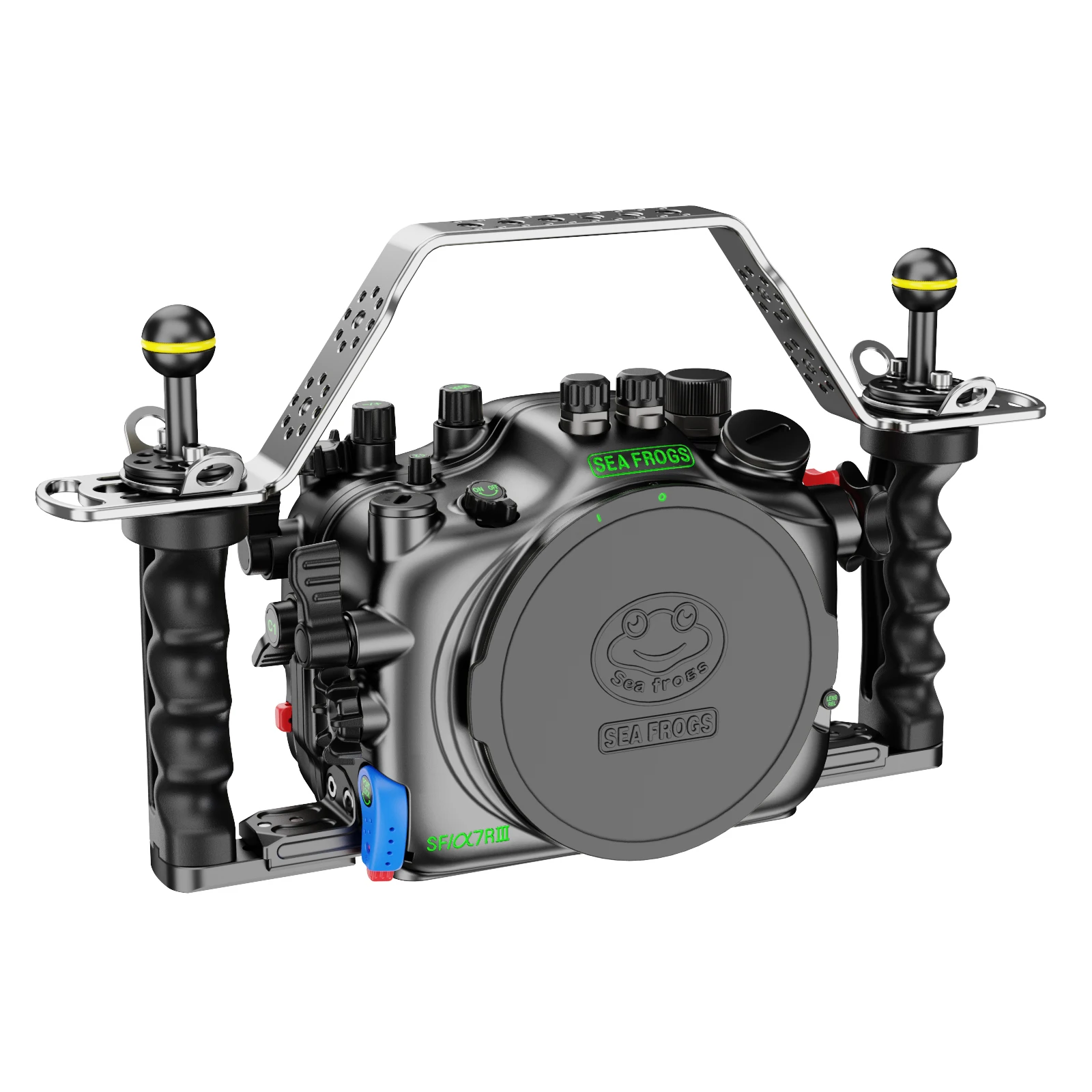 Seafrogs อลูมิเนียมกันน้ําสําหรับกล้อง Sony R III Professional Scuba Diving 100 m/328FT กล้องป้องกัน