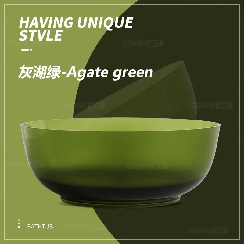 Resin transparent round bathtub color integrated freestanding hotel double bathtub53