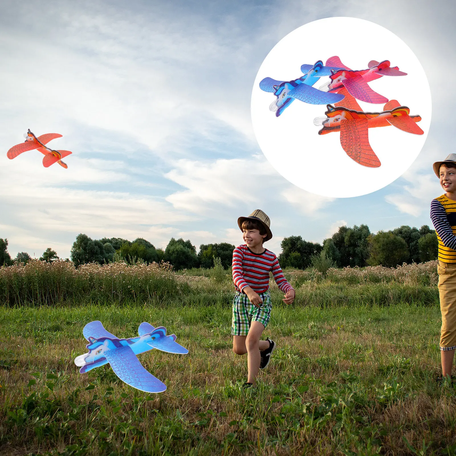 

10Pcs Foams Airplane Flying Gliders Easy Assembly Kids Outdoor Play Party Favor Birthday Gift Fun Foams Airplanes for Kids