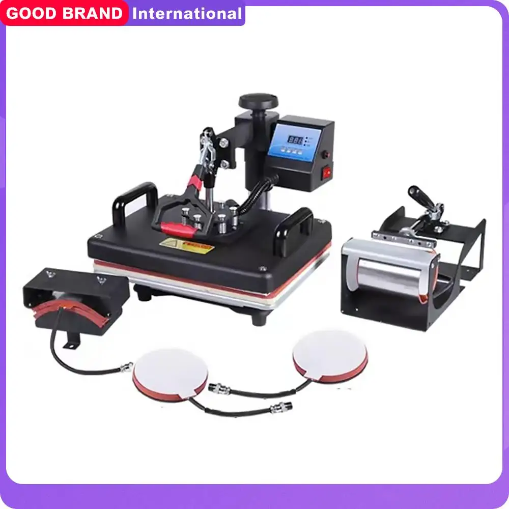 Multi functional 5 in 1 Heat Press Machine Cup Baking Machine Sublimation T Shirt Heat Transfer Printer for Plate