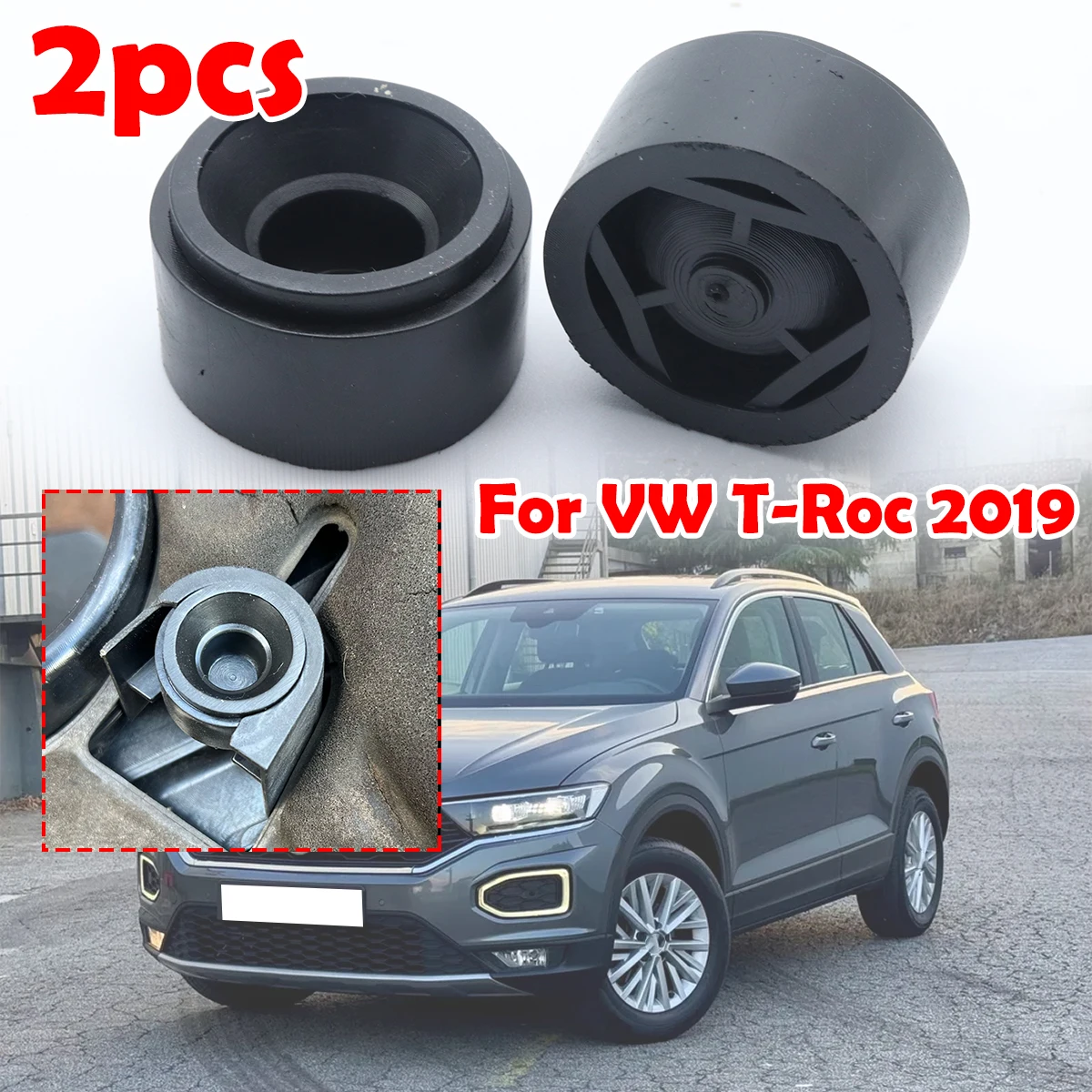 

2pcs For VW T-Roc 2019 Engine Rubber Mounting Rubber Bush Under Guard Plate Grommet Support Bungs Black Car Accessories Parts