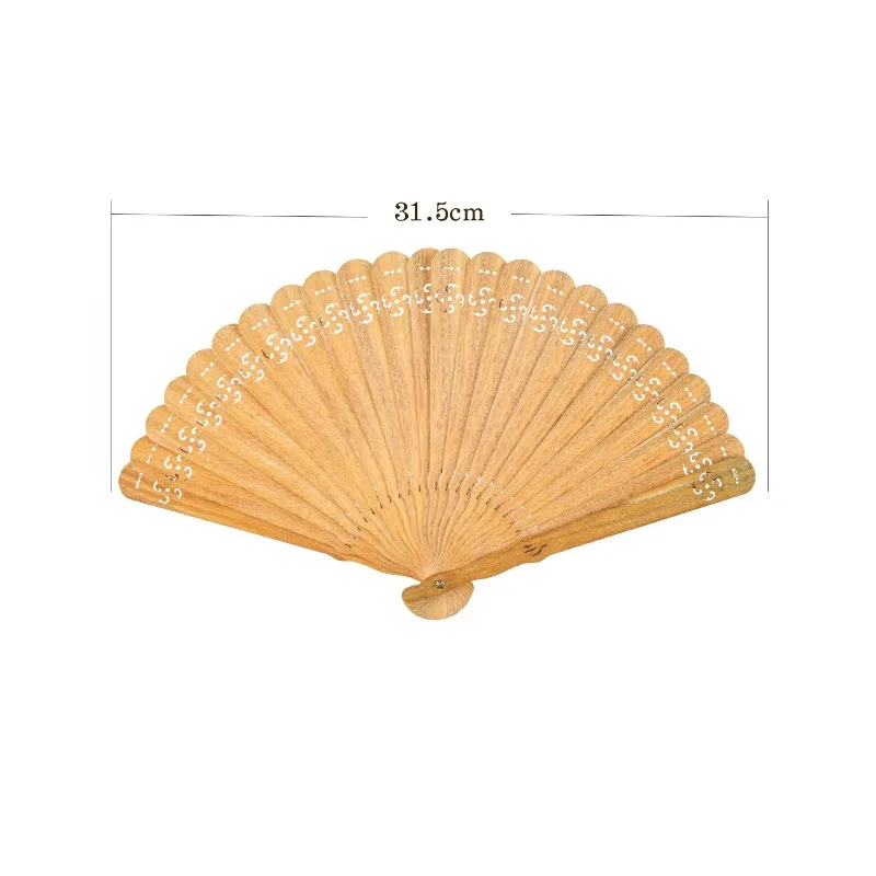 Hot Sale Solid Wood Cut Bamboo Fan Classical Craft Chinese Traditional Folding Fan
