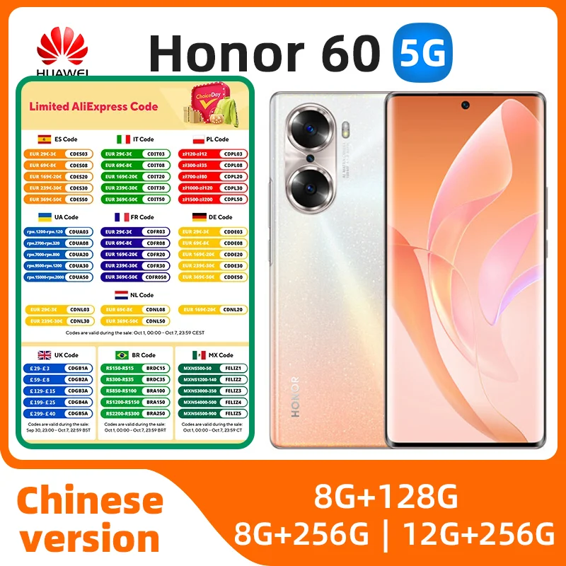 Honor 60 5G Mobile Phone Android 11 Snapdragon 778G 6.67