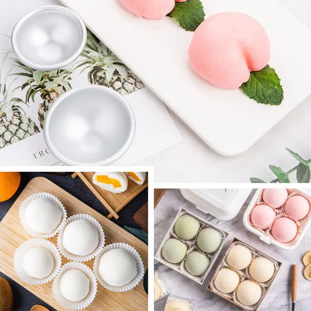 Aluminium Alloy Daifuku Dessert Mould Half Round 3D Mould Mochi Mold Snowball Dessert