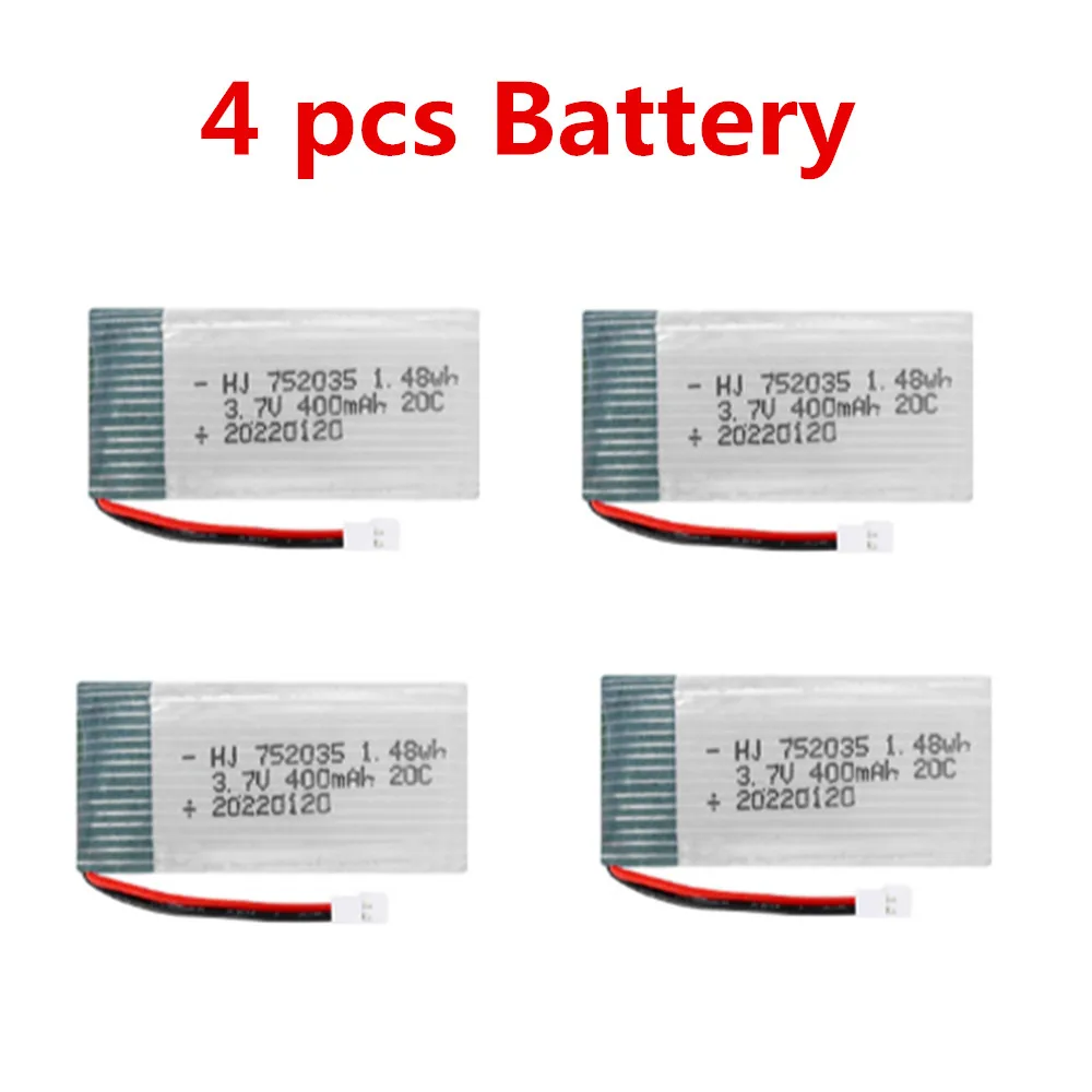 SYMA X5C RC Plane Battery Accessories XH2.54 plug 3.7V 400mAh Battery Use For X5C-1 X5 X5SC X5SW M68 K60 HQ-905 CX30 Plane