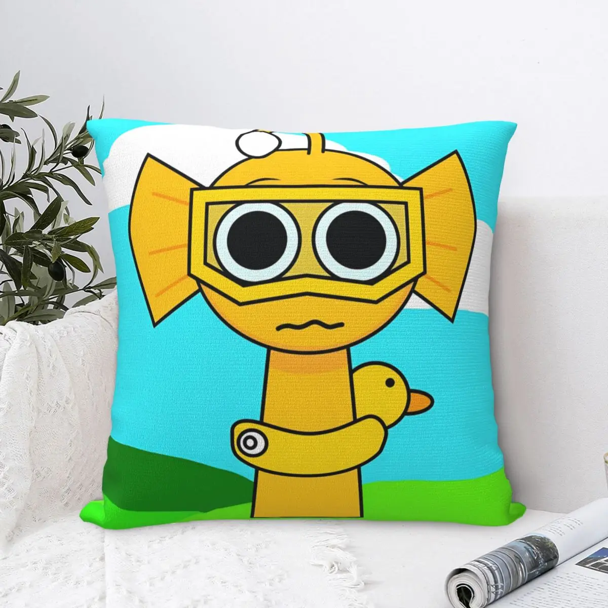 S-Sprunki لعبة كيس وسادة 2025 جديد غطاء الوسادة مربع نمط وسادة غطاء خمر سادات لمكتب سيارة ديكور المنزل #1