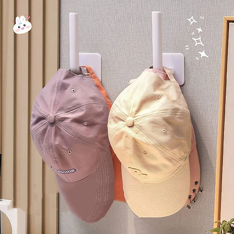 New【1PC Hat Holder Sticky Wall Mount Hook For Baseball Cap Casual Hat Storage Hook Free-punch Paste Portable Door Closet Hanger】