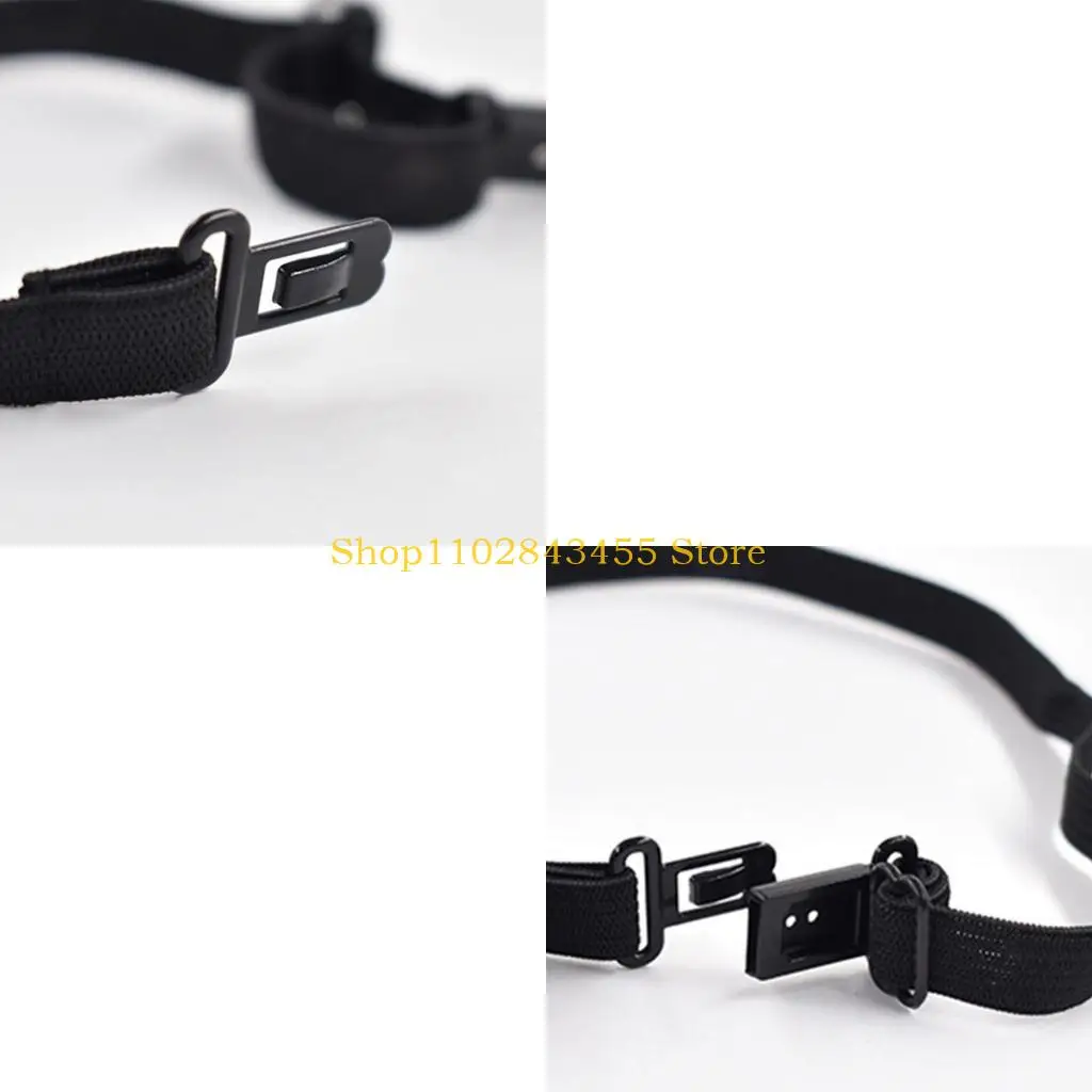 49MC 10Pcs/Set Men Women DIY Accessories Bow Tie Adjustable Polyester Belt with Clip Bowtie Black Elastic Strap Extender Band