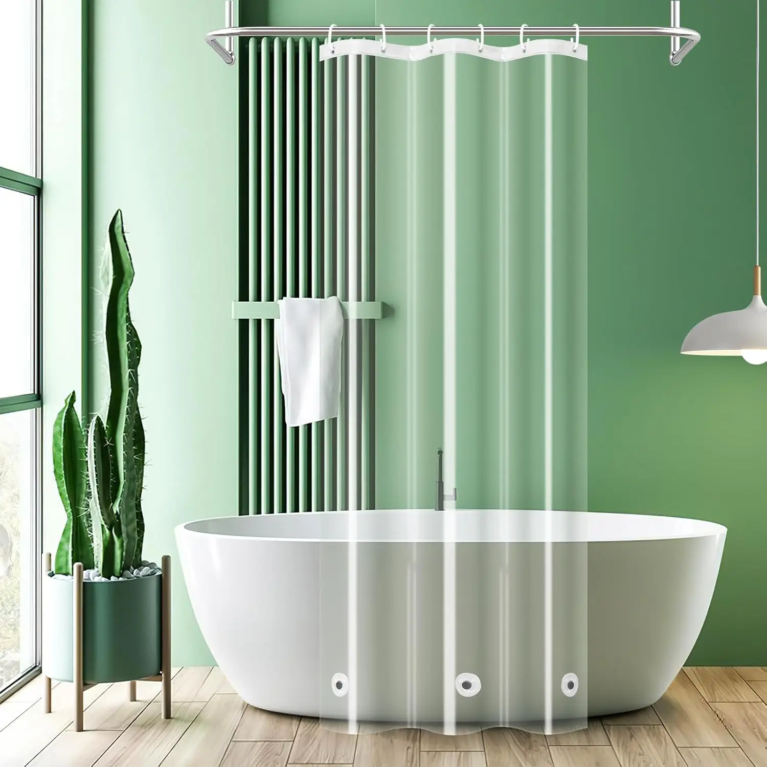 

Подкладка для маленькой занавески для душа на колесах 36 x 72 дюйма, прозрачная водонепроницаемая пластиковая занавеска для душа PEVA размером для дома, сверхмощная,