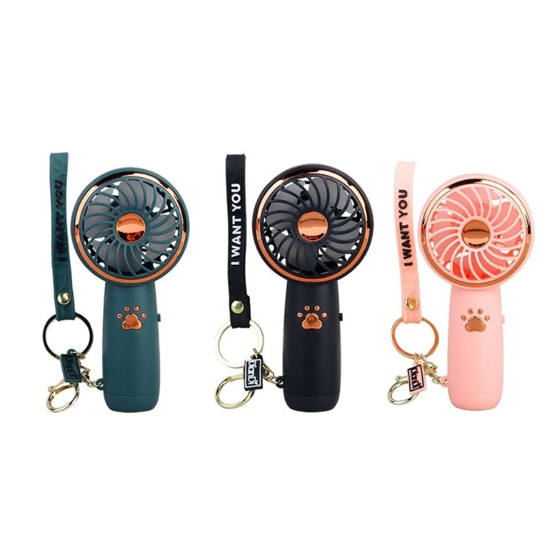 

Portable USB Chargeable Mini Fan Handheld Fans With LED Outdoor Portable Hand Hold Fan Quiet Pocket Fan for Home Outdoor