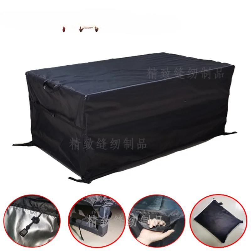 Cross-border  Outdoor Furniture Waterproof Cover Garden Combination Table and Chair Dust Cover 600D Oxford Cloth Black Cover