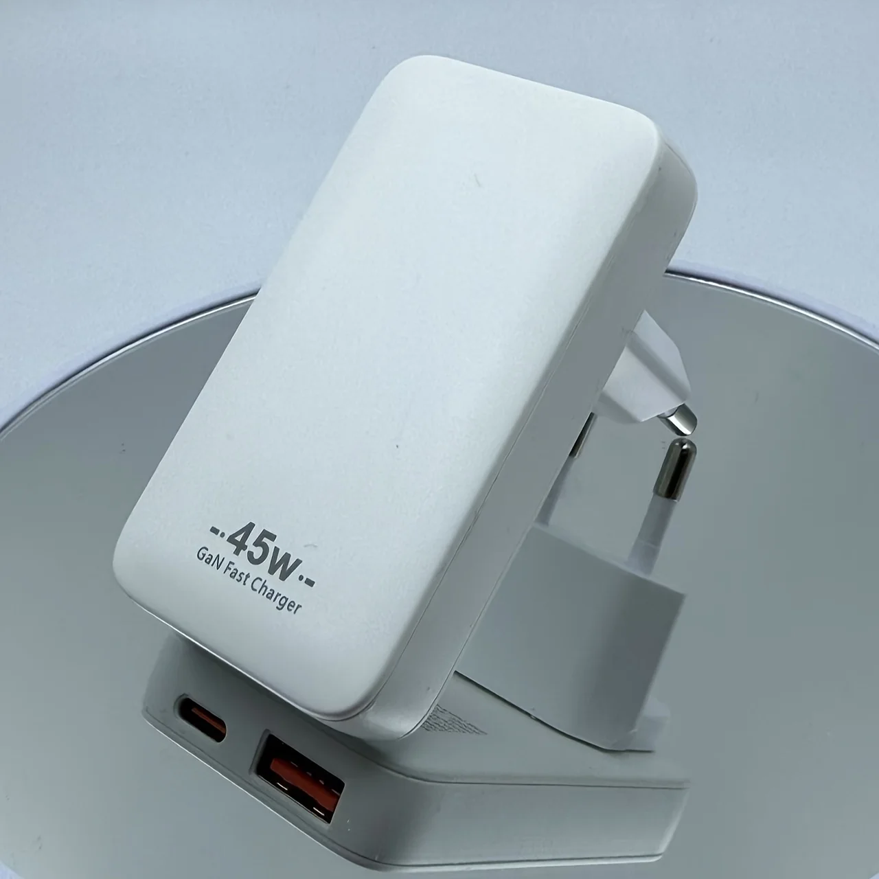 45W GaN Super Slim Folding Travel Dual Port USB Wall Charger, Fast Charging, with USB-A and USB-C Ports, for Laptops, Dell, For