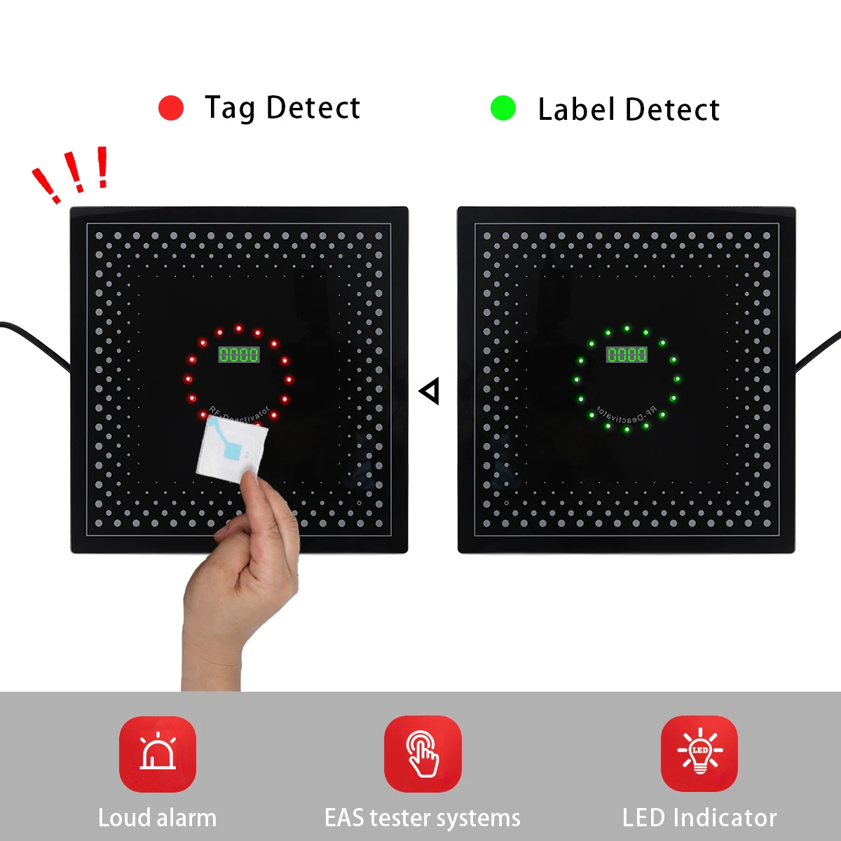 Label Deactivator Met Geluid En Licht Alarm Voor Rf8. 2mhz Eas Systemen 110V-240V Retail Beveiliging Anti Diefstal Apparatuur