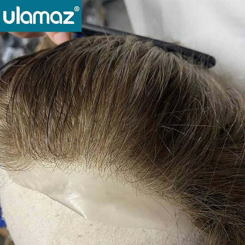 Undetectable Male Hair Prosthesis 90% Density Man Wig 0.02-0.03mm Ultra Thin Skin Men's Hairpiece Toupee Realistic Hair System