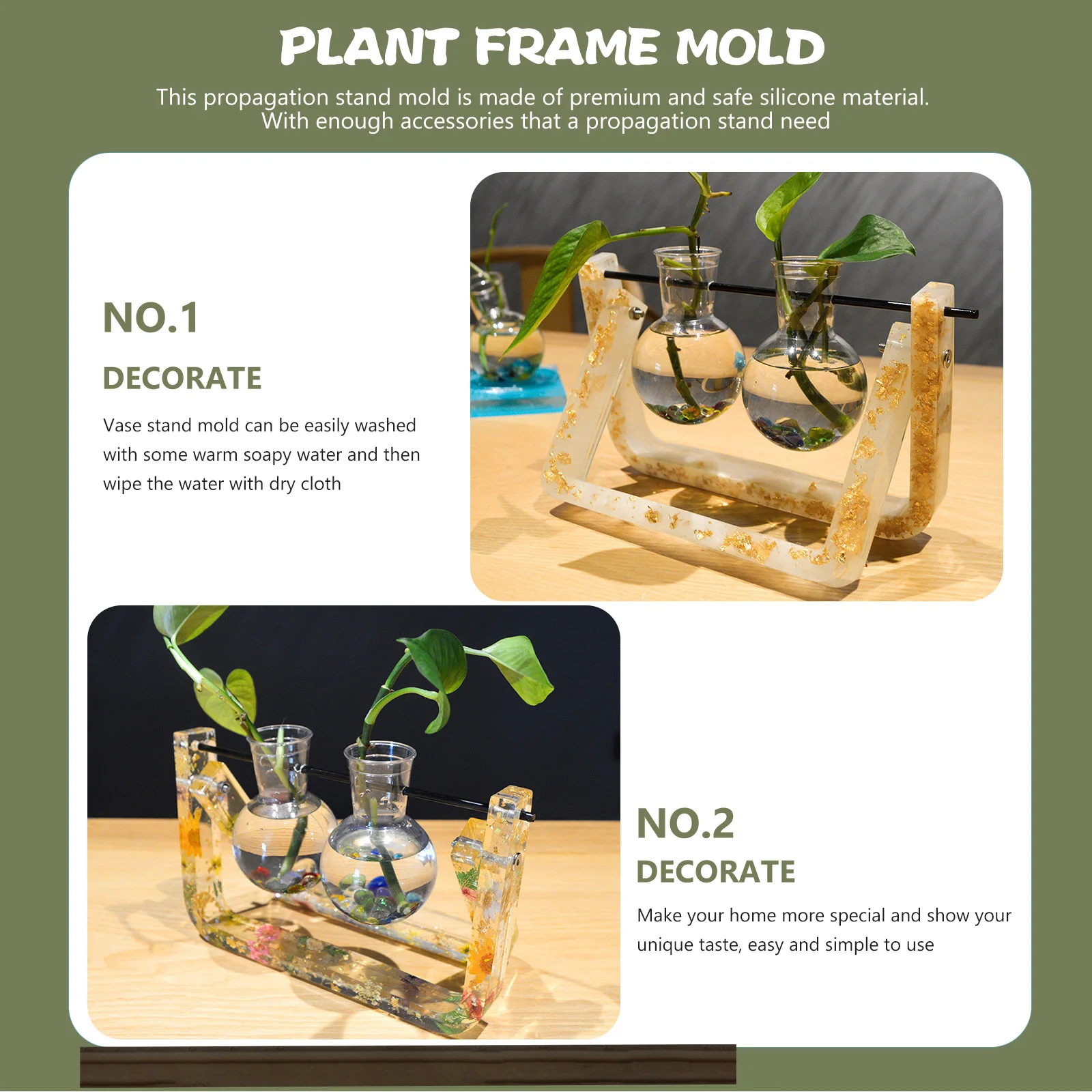 

1Set Silicone Propagation Stand Mold Creative Hydroponic Planter Kit for Flower Display Plant Nurturing Propagation Stand Mold