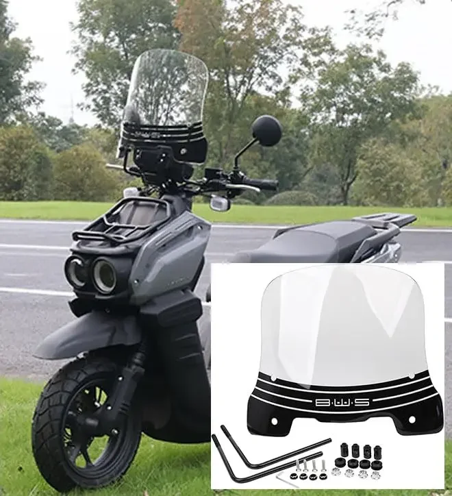 

Motorcycle Windshield Compatible with Yamaha Zuma 125 2022,Upgraded 3mm Thickness,14" x 14" Dimensions Windscreen in PC Material