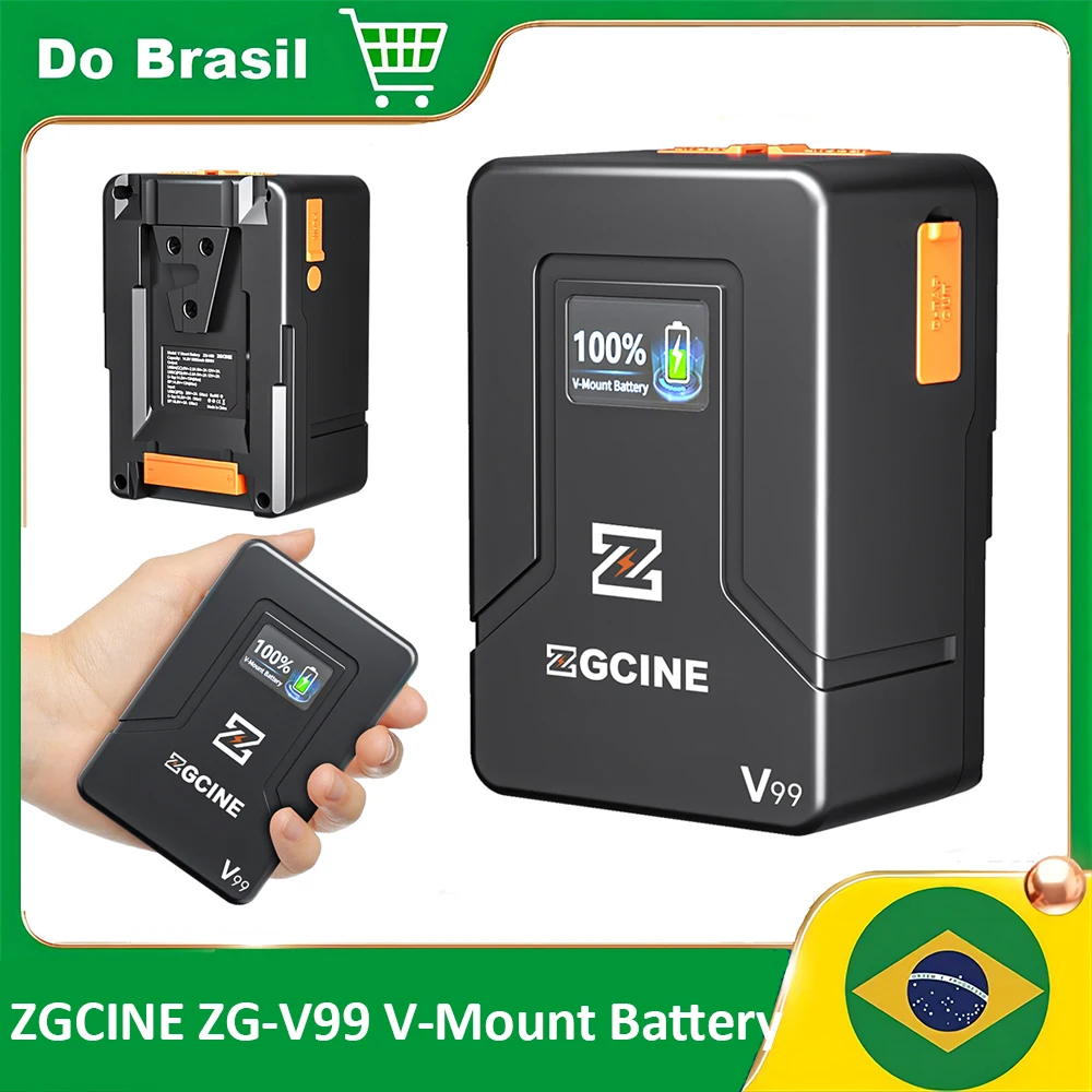 

【DO BRASIL】ZGCINE ZG-V99 ZG V99 V Mount Battery V-Lock Lithium Battery Power Bank for Type-C USB Micro Pocket Batteries