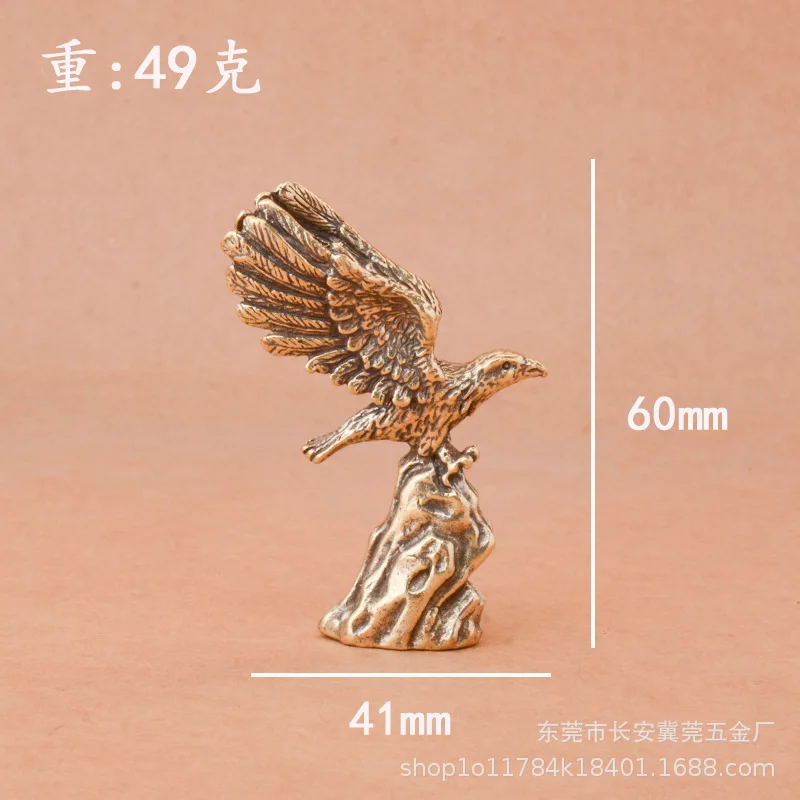 

2pcs Mini Brass Eagle Vintage Bird Statue Animal Sculpture For Home Office Tea Table Decor Desktop Ornament Wall Art