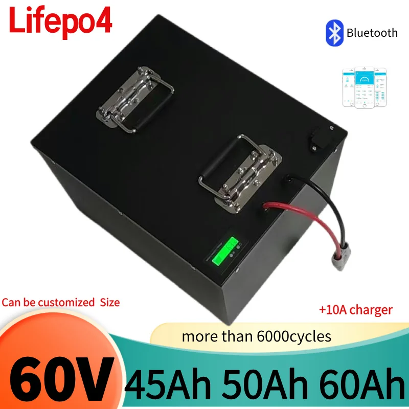 60v Lifepo4 60V 45Ah 50Ah 60Ah Lithium Battery for 3000W Mini Motorized 3wheel Adult Electric Tricycle Covered Mobility Scooter