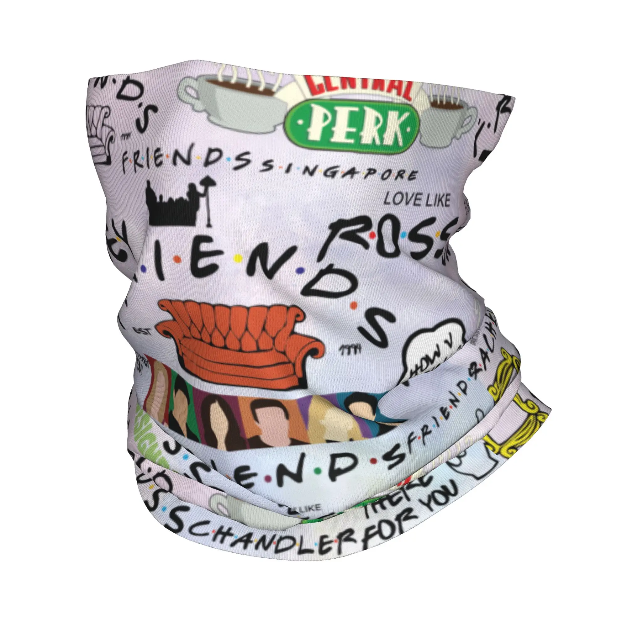 Funny Friends Collage Bandana Neck Warmer Women Men Winter Ski Hiking Scarf Gaiter TV Show Face Cover