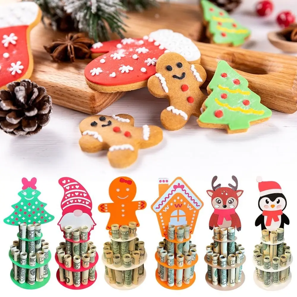 New Wooden Christmas Money Holder Gifts Hanging Ornaments Wallet Cake Rack DIY Cute Money Stand Party Supplies