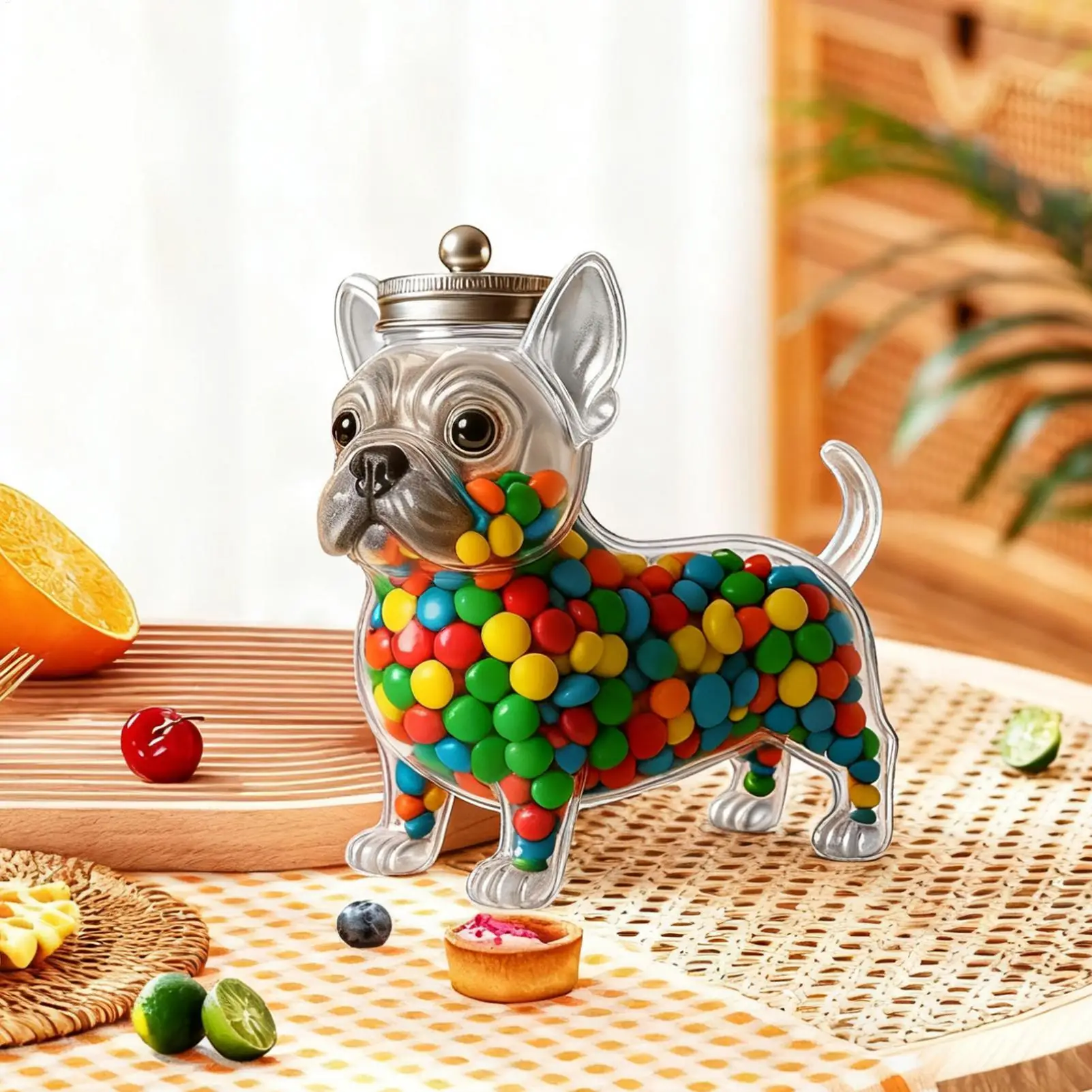 Candy Jar Animal Shape Candy Storage Jar Cute Kitchen Airtight Canister with Lid for Chocolate Nuts Fondant Pet Treats Coffee