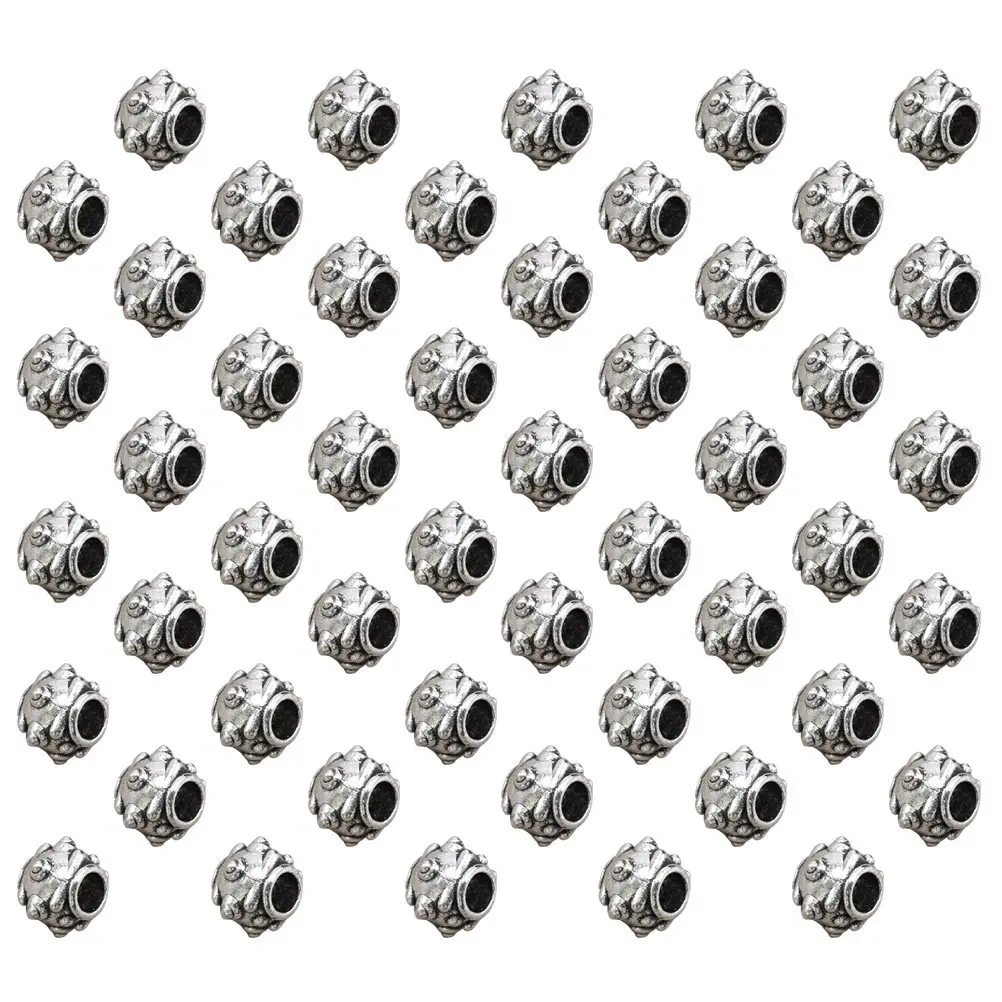 50pcs Thorn Bead Bracelet Pendants Alloy DIY Charms Jewelry Making Accessory for Necklace Crafts ( Silver)