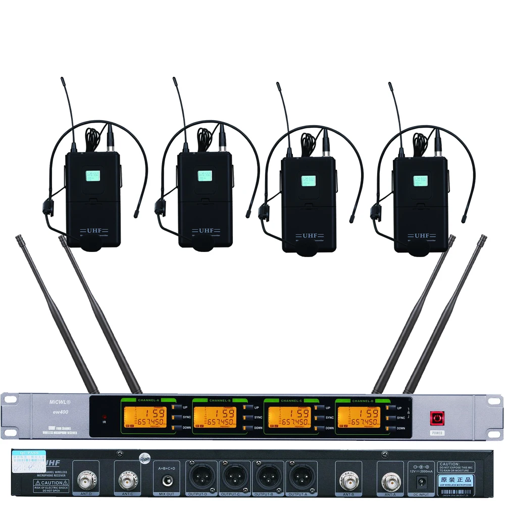 

MiCWL G900 4 Headset Wireless Stage DJ Karaoke Microphone System Live Video Performances Sing Speech 400 Channel UHF 2025