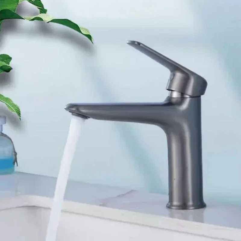 

Simple Bathroom Faucet With Hose Brass Washbasin Tap Single Holder Single Hole Hot Cold Water Basin Mixer Sink Faucets