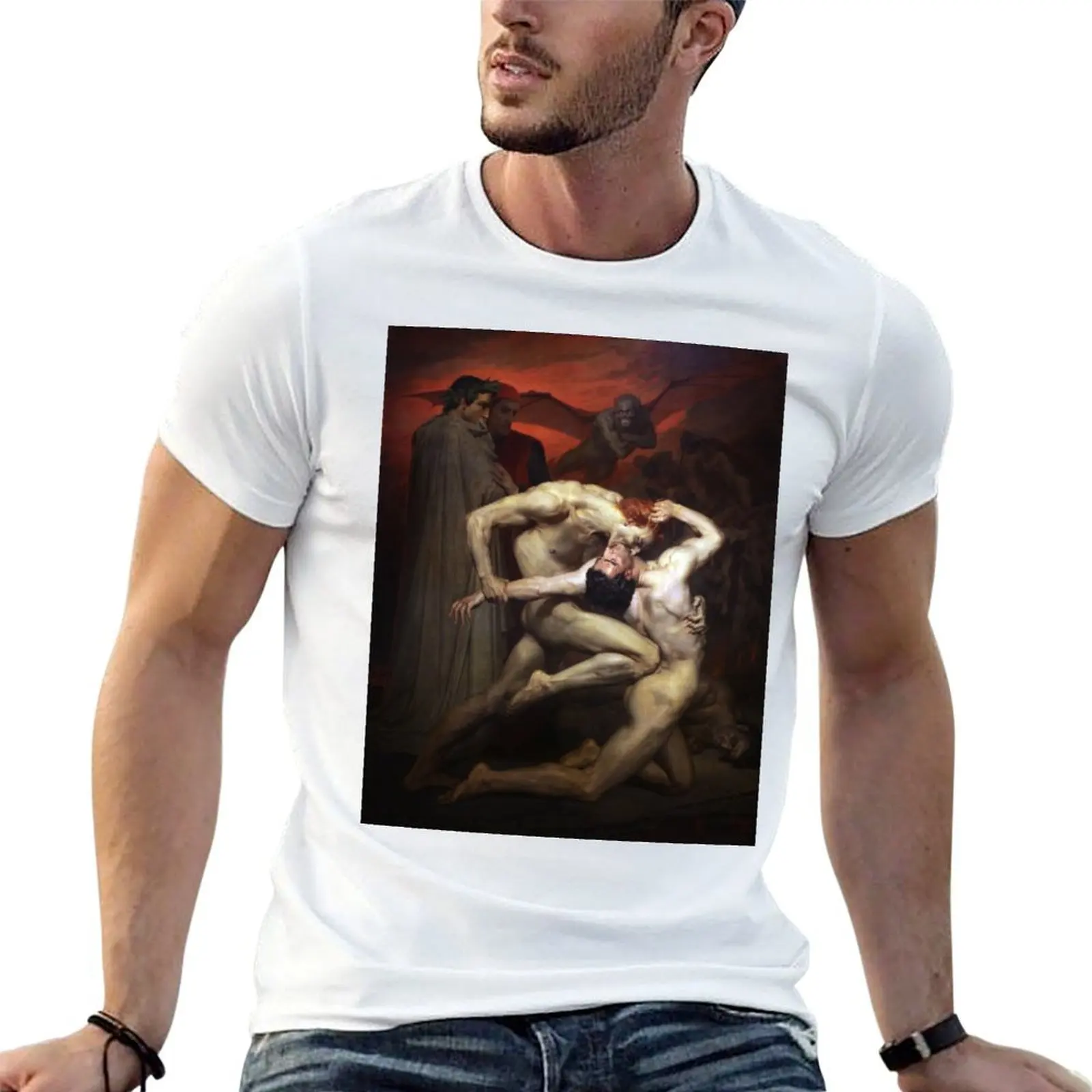 

Dante and Virgil - William Adolphe Bouguereau T-Shirt t shirts cotton 100% cotton t shirt man T-Shirt