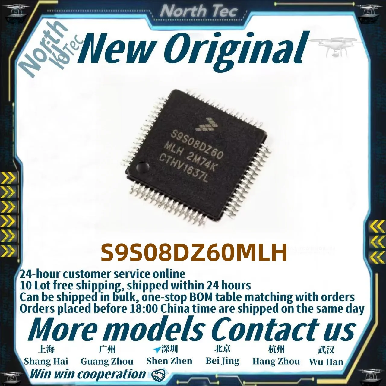 1pcs/Lot New original MC9S08DZ60MLH S9S08DZ60F2MLH S9S08DZ60MLH S9S08DZ60 QFP in stock