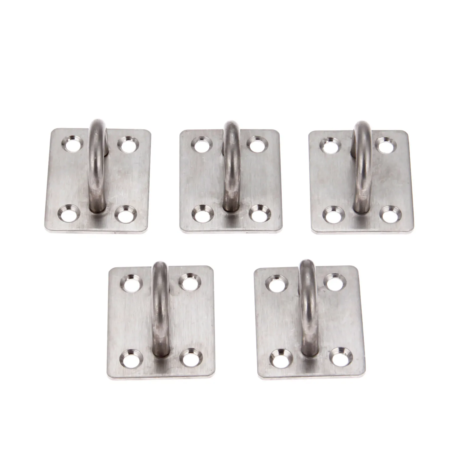 5Pcs Stainless Steel Staple Ring Wall Hook Heavy Duty Fixed Pad Eye Plate Deck Door Buckle U-Shaped Ceiling Mount Hanger 46x36mm