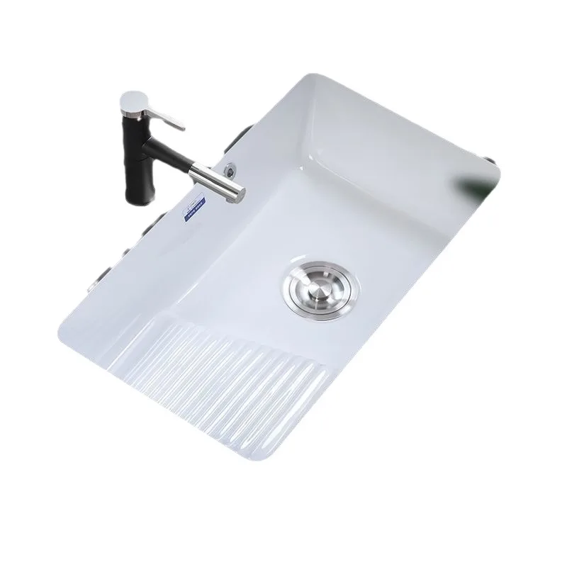 Laundry pool Banna ceramic under-counter basin Laundry basin with washboard Household balcony Ultra-narrow embedded small