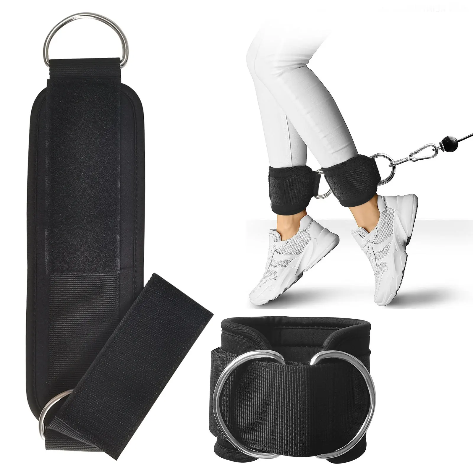 

Double D-Ring Ankle Straps for Fitness,Foot Support,Ankle Protector,Crossfit Leg Pulley Straps, Sports Feet Guard