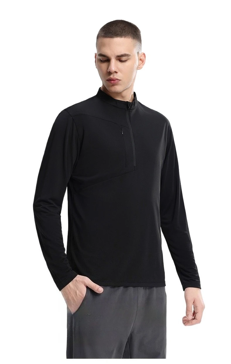 

Semi-zipper quick-drying clothes, sports tops, men's outdoor t-shirts, fashion training, cycling, running, fitness clothes