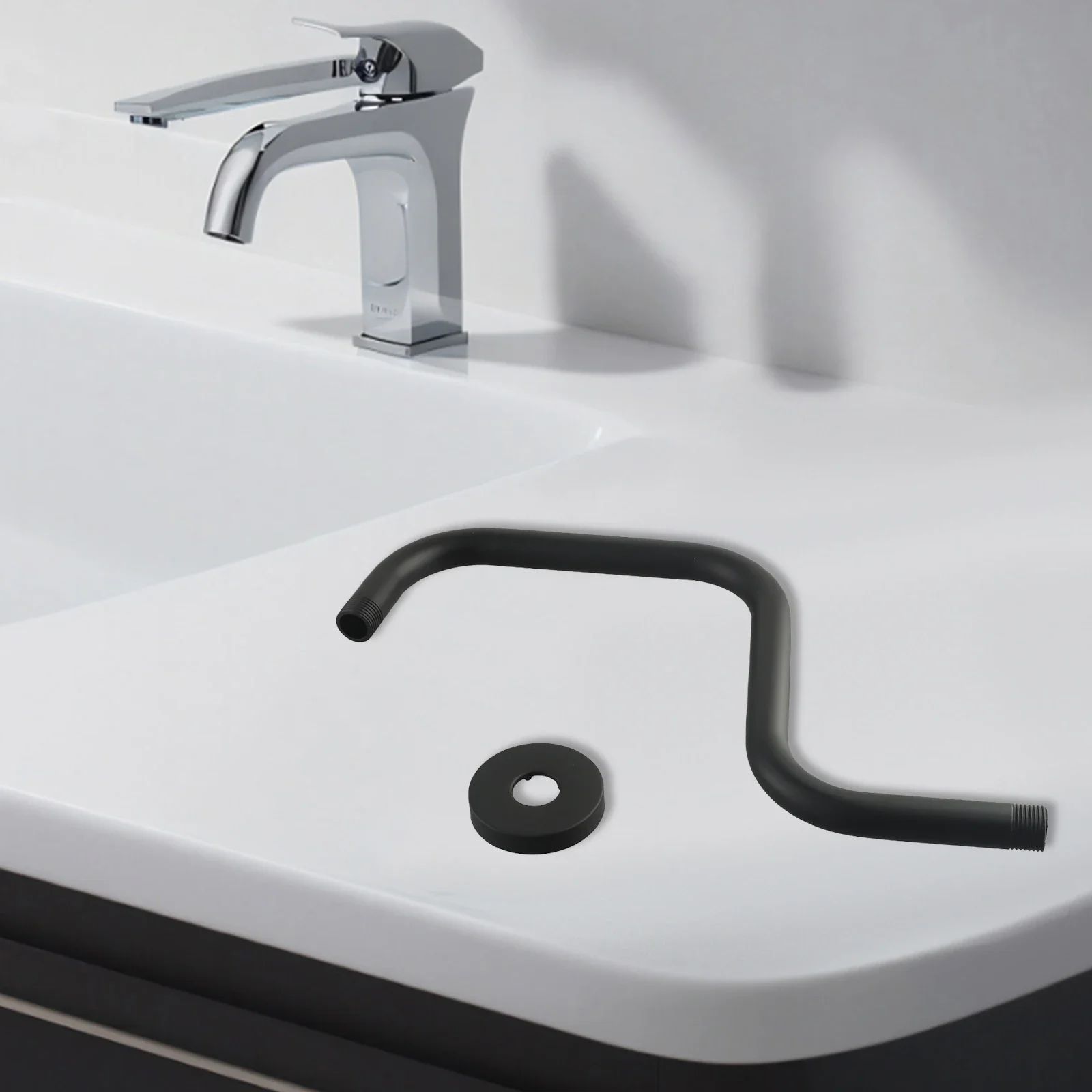 

Fixtures Plumbing Shower Head Bracket 13inch Head Extension High Quality Perfect Extension With Flange Ceiling